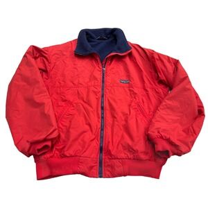 Vintage Patagonia Bomber Jacket Red‎ Fleece Lined L Made in USA